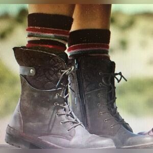 Jambu Encore Hemlock Brown Vegan Leather Felt Floral Embroidered Winter Boots 9